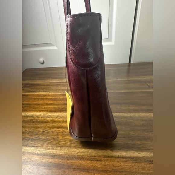 NWT Patricia Nash 10th Anniversary Plum Soft Leather Drawstring Witney Tote - Picture 7 of 9